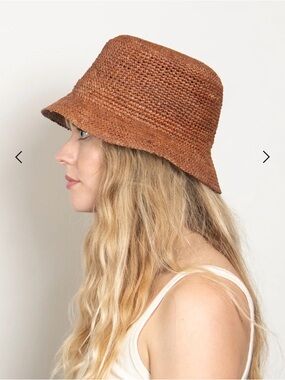 Wyeth Aden Raffia Brown Woven Bucket Hat